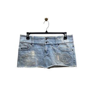 Insight 51 Y2K Micro Mini Denim Skirt Blue Size XL Festival Beach Coastal Rodeo